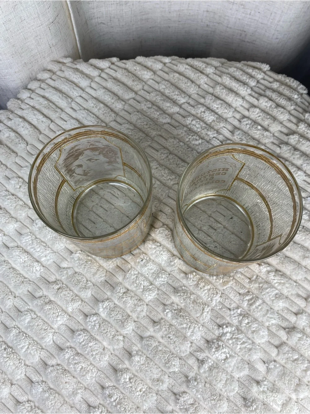 Vtg 50/60s Culver 22k Gold Double Rocks Glasses Pair - Historic Central City CO